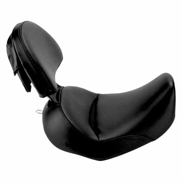 取寄せ ソロシートのかかと サドルマン Heels Down Solo Seat - With Backrest - Plain - Black - FLSTC 806-15-0041 08020599