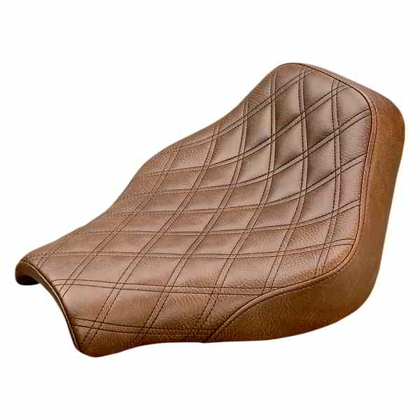 取寄せ レネゲード ソロシート - ラティスステッチ - ブラウン - FX 18-23 サドルマン Renegade Solo Seat - Lattice Stitched - Brown - FX '18-'23 818-30-002BLS 08020948