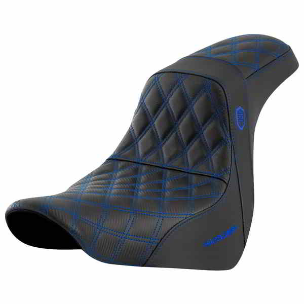 【並行輸入品】 サドルマン プロシリーズ SDC パフォーマンスシート - バックレストなし - ブルーステッチ - FL/FX 18-20 SC81829BLU 08021591