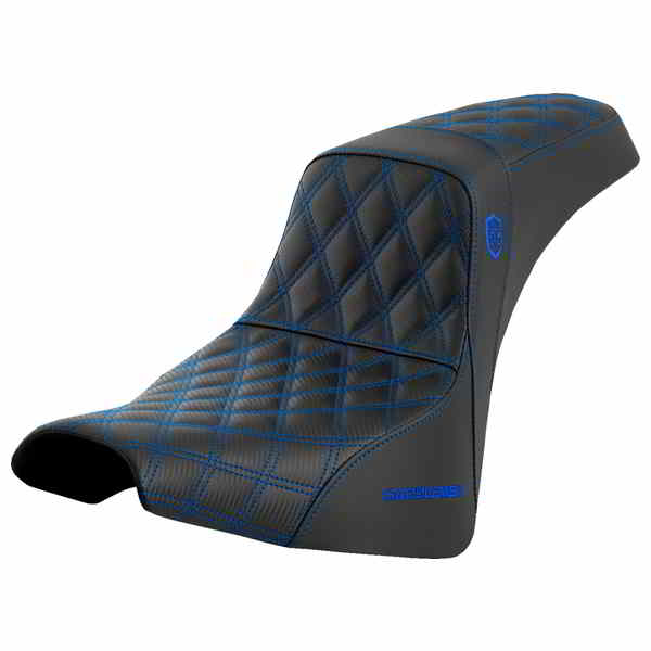 【並行輸入品】 サドルマン プロシリーズ SDC パフォーマンスシート - バックレストなし - ブルーステッチ - FXBB/FXST 18-23 SC81830BLU 08021603
