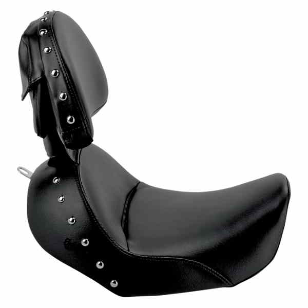 取寄せ ソロシートのかかと サドルマン Heels Down Solo Seat - With Backrest - Studded - Black - Dyna 806-04-0031 08030348