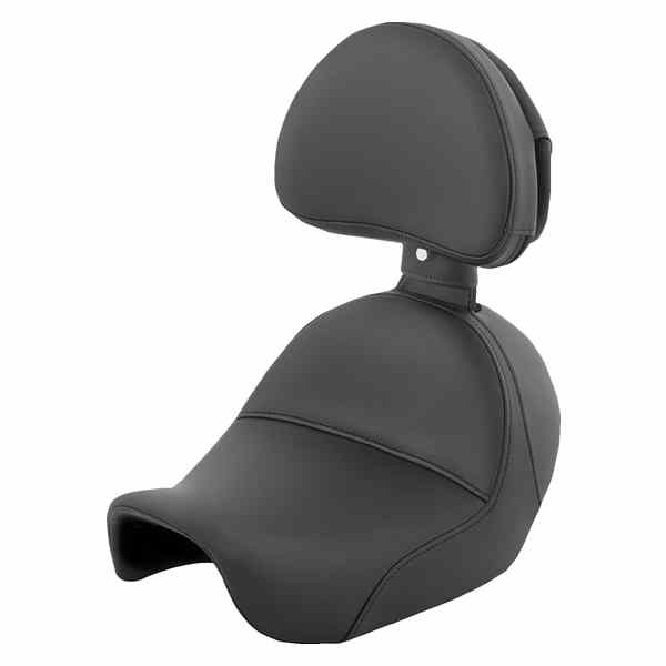 取寄せ ソロシートのかかと サドルマン Heels Down Solo Seat - With Backrest - Plain - Black - Dyna 806-04-0041 08030349