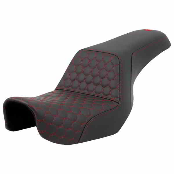 【並行輸入品】 サドルマン ステップアップシート - ハニカム - レッドステッチ - ダイナ 06-17 806-04-17704 08030717