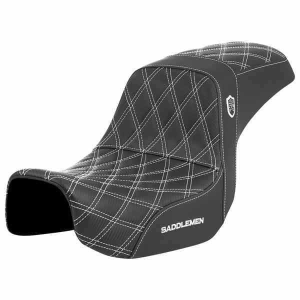 【並行輸入品】 サドルマン プロシリーズ SDC パフォーマンスシート - カーボンファイバー/ランバーグリッパー - ホワイトステッチ - ダイナ 06-17 SC80604WHI 08030729