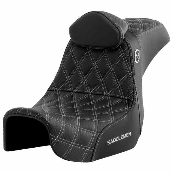 【並行輸入品】 サドルマン プロシリーズ SDC パフォーマンスシート - バックレスト付き - シルバーステッチ - ダイナ 06-17 SC80604SILRT 08030739