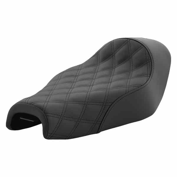 取寄せ レネゲード ソロシート - ラティスステッチ - ブラック - XL 04-20 サドルマン Renegade Solo Seat - Lattice Stitched - Black - XL '04-'20 807-03-002LS 08040660