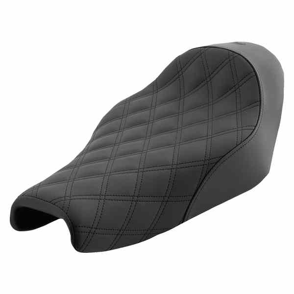 取寄せ レネゲード ソロシート - ラティスステッチ - ブラック - XL 04-20 サドルマン Renegade Solo Seat - Lattice Stitched - Black - XL '04-'20 807-11-002LS 08040661