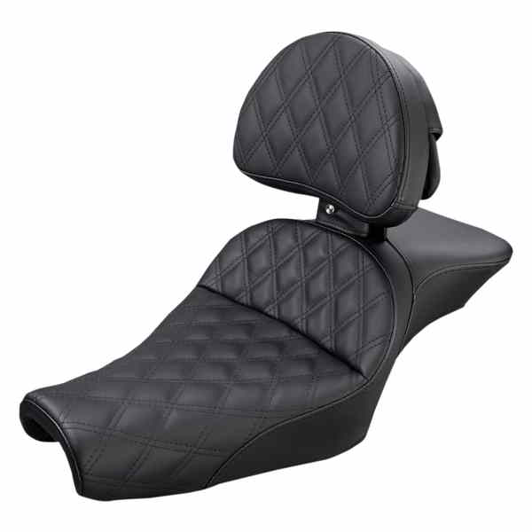 取寄せ エクスプローラーシート サドルマン Explorer Seat - With Backrest - Lattice Stitched - Black - XL '04-'22 807-11-030LS 08040724