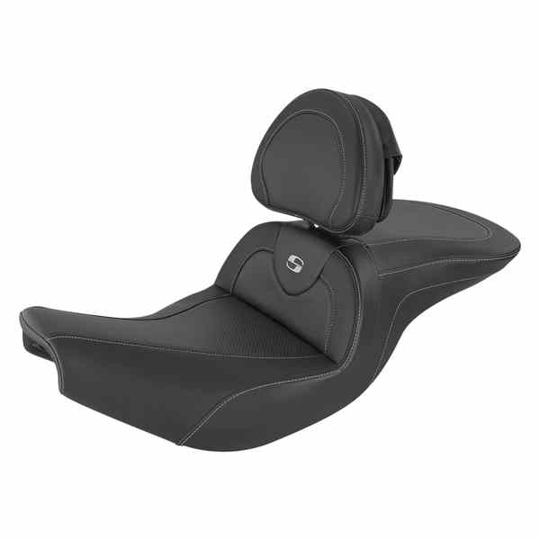 取寄せ Roadsofa?カーボンファイバーシート サドルマン Roadsofa? Seat - Carbon Fiber - Includes Backrest - Black - Indian I14-07-185BR 08102243