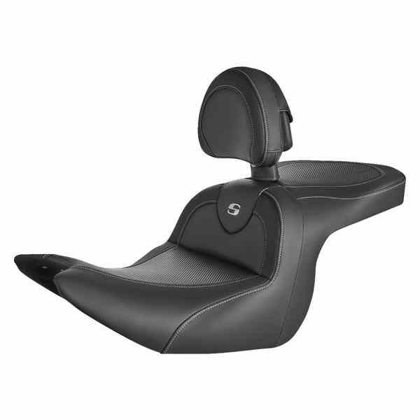 取寄せ Roadsofa?カーボンファイバーシート サドルマン Roadsofa? Carbon Fiber Seat - Carbon Fiber - with Backrest - GL1800 '18-'23 H18-07-185BR 08102323