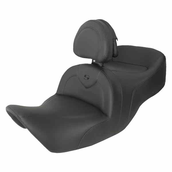 取寄せ Roadsofa?シート サドルマン RoadSofa? Seat - with Backrest - Black w/ Black Stitching - GL1800 '01-'10 H01-07-187BR 08102339