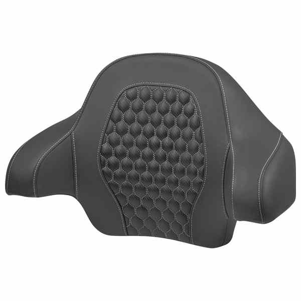 【並行輸入品】 サドルマン ツアーパック バックレストパッド - ハニカム - シルバーステッチ - FLH/FLT 14-24 814-07-19005 08220604