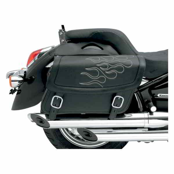 取寄せ フレイムサドルバッグ - シルバー - ミディアム サドルマン Flame Saddlebag - Silver - Medium X021-05-0403 35010218