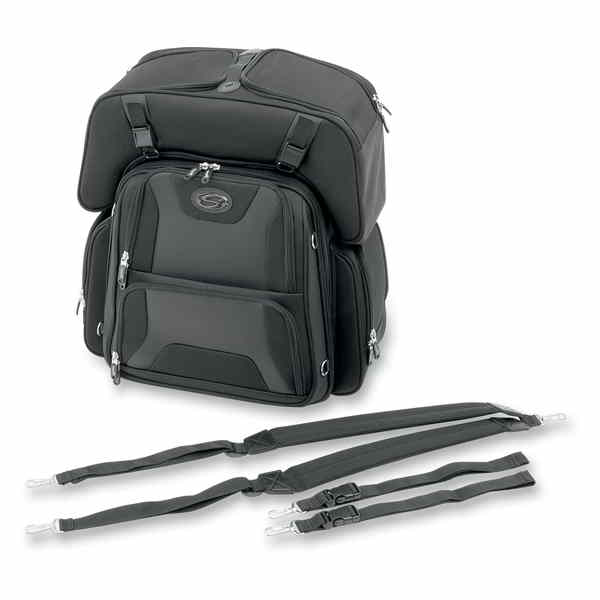 取寄せ FTB3600 スポーツシーシーバー＆コンボバッグ - ブラック サドルマン FTB3600 Sport Sissy Bar and Combo Bag - Black EX000698 35150142