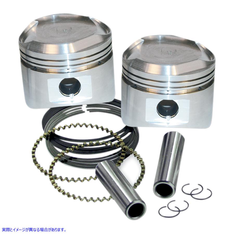 取寄せ Super Stock?シリンダーヘッド エスアンドエス サイクル Replacement Pistons with Rings 92-2028 09100008