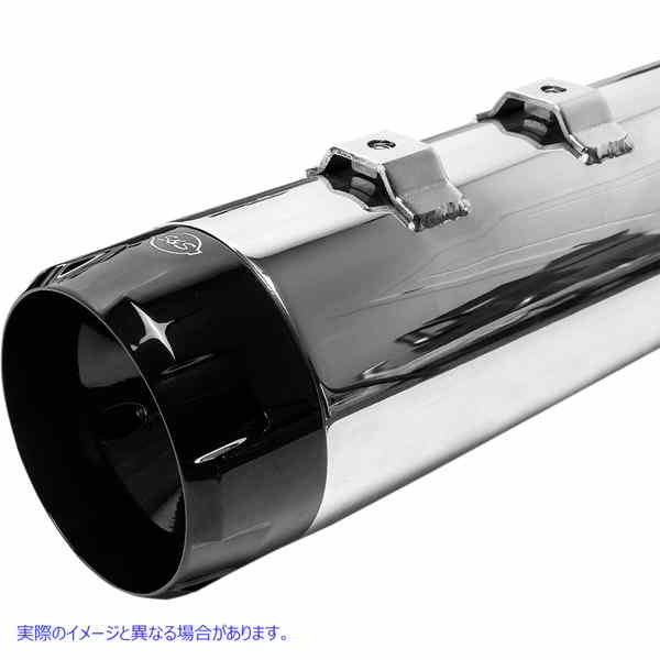 取寄せ MK45スリップオンマフラー エスアンドエス サイクル 4.5 Mufflers - Chrome with Black Thruster 550-0619 18010847