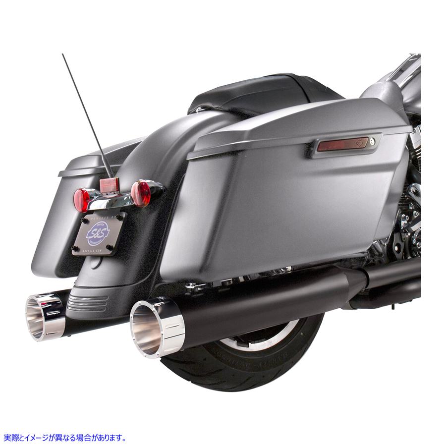 取寄せ エスアンドエス サイクル Mufflers - Black - Chrome Tracer - M8 Touring '17-'19 550-0671 18011080