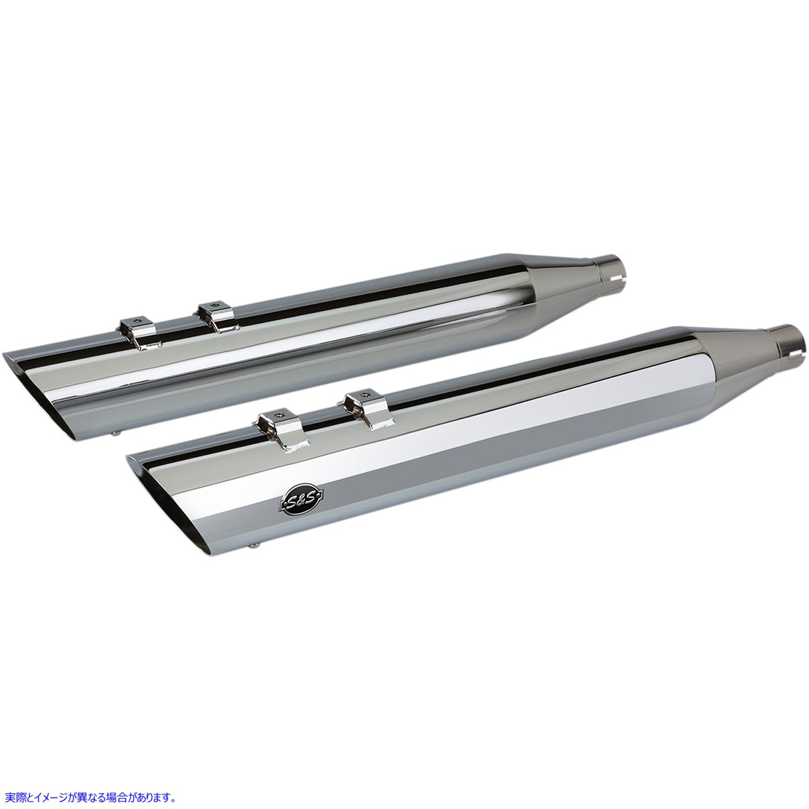 取寄せ スラッシュカットスリップオンマフラー エスアンドエス サイクル Slash Cut Slip-On Mufflers - Chrome 550-0695 18011207