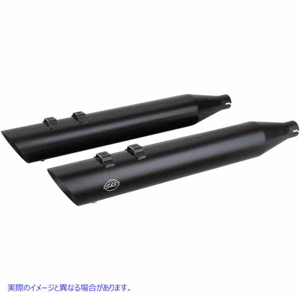 取寄せ スラッシュカットスリップオンマフラー エスアンドエス サイクル Slash Cut Mufflers - Black 550-0696 18011208