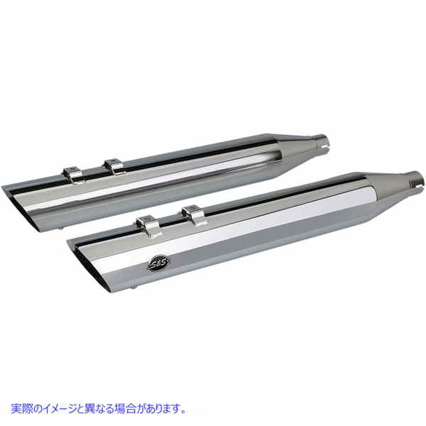 取寄せ スラッシュカットスリップオンマフラー エスアンドエス サイクル Slash Cut Mufflers - Chrome 550-0691 18011209