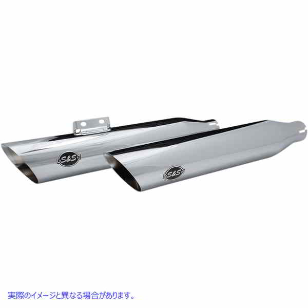 取寄せ スラッシュカットレーススリップオンマフラー エスアンドエス サイクル Slash Cut Race Mufflers - Chrome 550-0736 18011355