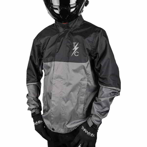 取寄せ ミッション WP レインジャケット - ブラック/グレー - ミディアム スラッシン サプライ Mission WP Rain Jacket - Black/Gray - Medium TMJ-11-09 28540377