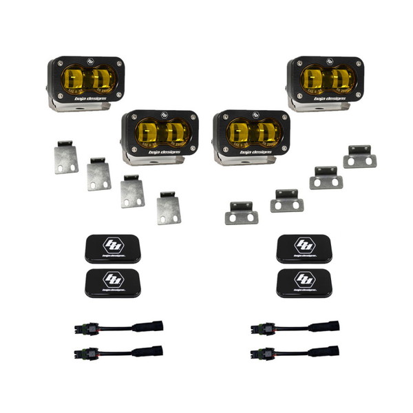 取寄せ 【並行輸入品】 バハデザイン 21-22 フォード F-150 ラプター S2 SAE デュアルフォグポケットライトキット -アンバー Baj