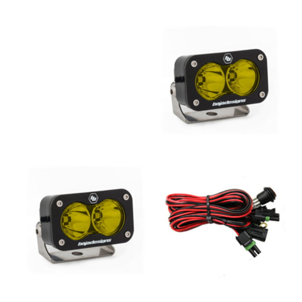 取寄せ 【並行輸入品】 バハデザイン S2 プロシリーズ LEDライトポッド アンバーレンズ スポットパターン ペア Baja Designs BAJ