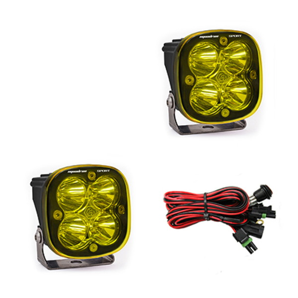 取寄せ 【並行輸入品】 バハデザイン スクアドロンスポーツ ワーク/シーン ペアLEDライトポッド アンバー Baja Designs BAJ Squa