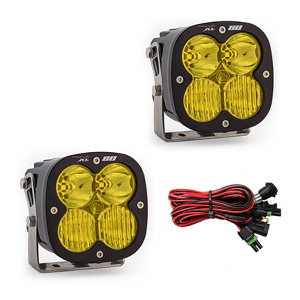 取寄せ 【並行輸入品】 バハデザイン XL80シリーズ ドライビングコンボパターン ペアLEDライトポッド アンバー Baja Designs BAJ