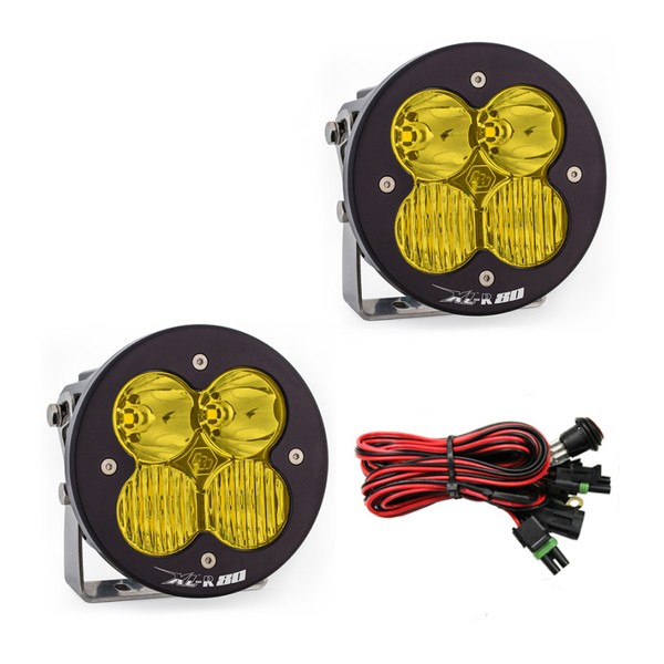 取寄せ 【並行輸入品】 バハデザイン XL R 80シリーズ ドライビングコンボパターン ペアLEDライトポッド -アンバー Baja Designs
