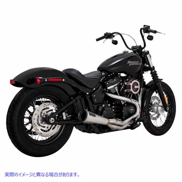 取寄せ 2-in-1 アップスイープ エキゾースト システム バンス アンド ハインズ 2-into-1 Upsweep Exhaust System - Brushed - Stainless Steel 27323 18002608