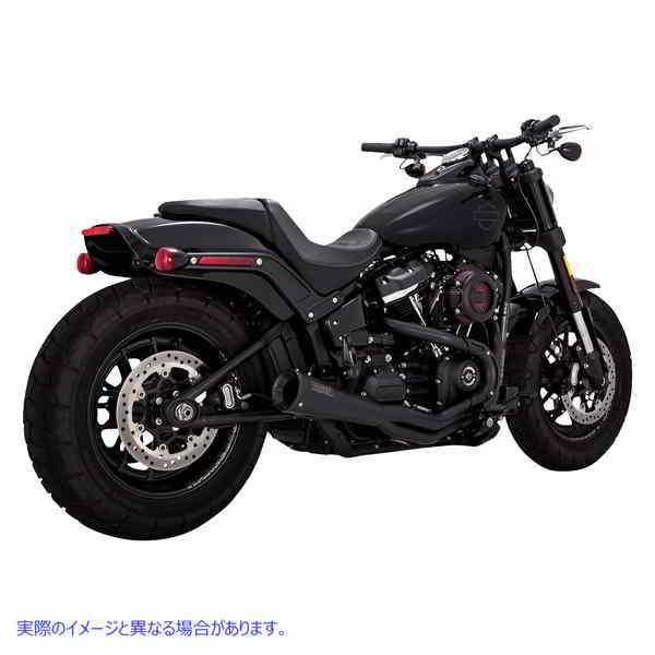 取寄せ 2-in-1 アップスイープ エキゾースト システム バンス アンド ハインズ 2-into-1 Upsweep Exhaust System - Black - Stainless Steel 47323 18002609