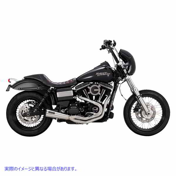 取寄せ 2-in-1 アップスイープ エキゾースト システム バンス アンド ハインズ 2-into-1 Upsweep Exhaust System - Brushed - Stainless Steel 27325 18002610