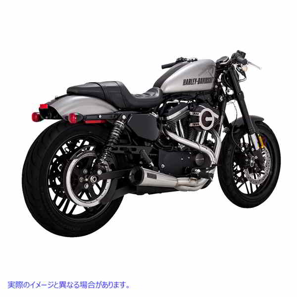 取寄せ 2-in-1 アップスイープ エキゾースト システム バンス アンド ハインズ 2-into-1 Upsweep Exhaust System - Brushed - Stainless Steel 27327 18002611