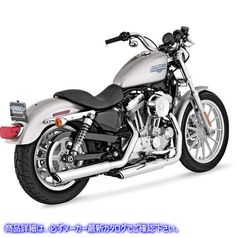 取寄せ 3 ラウンドツインスラッシュスリップオンマフラー バンス アンド ハインズ Twin Slash Mufflers - Chrome 16839 18010402