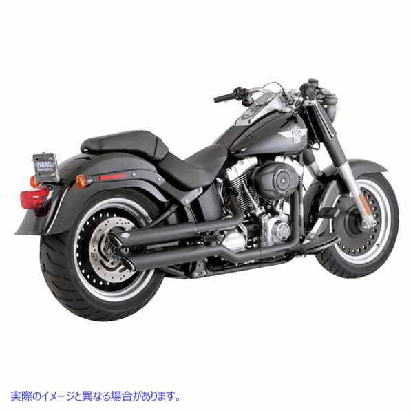 取寄せ 3インチ ツインスラッシュ スリップオンマフラー バンス アンド ハインズ 3 Twin Slash Slip-On Mufflers - Black 46343 18011529